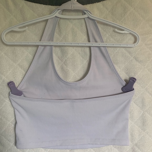 White Ribbed Halter Top H&M, size large - Picture 2 of 4